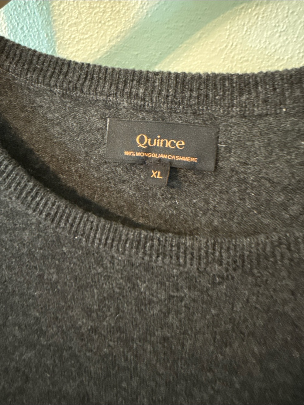 Quince Women's XL 100% Mongolian Cashmere Crewneck Sweater Heathered Charcoal - Picture 3 of 7